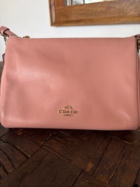 COACH Blush Pink Leather Crossbody with Gold Hardware